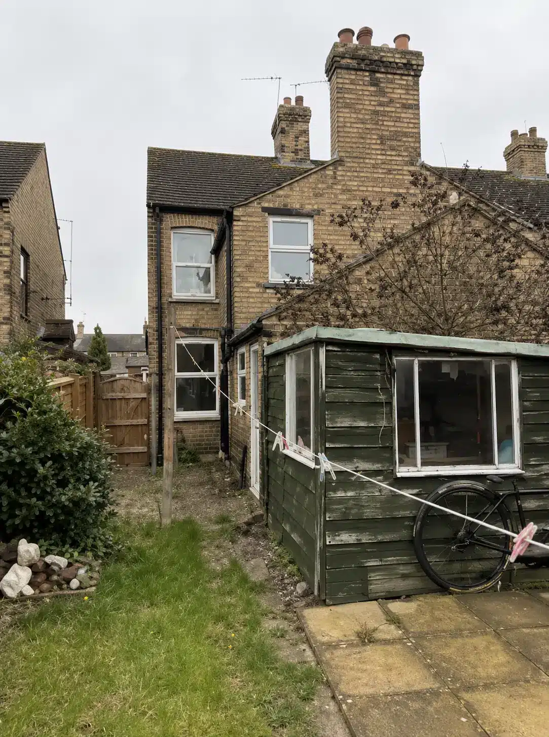 Rear of a vacant mid-terrace house in March, Fenland, before refurbishment - Cambridgeshire bridging loan case study preview