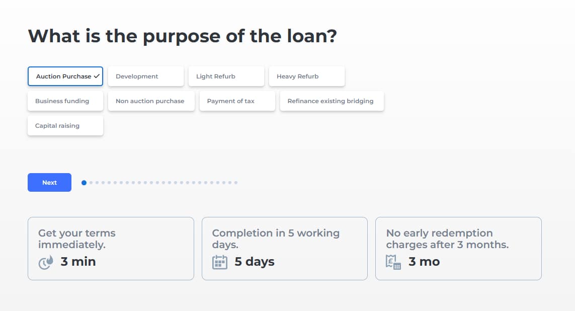 Lendlord bridging loan application